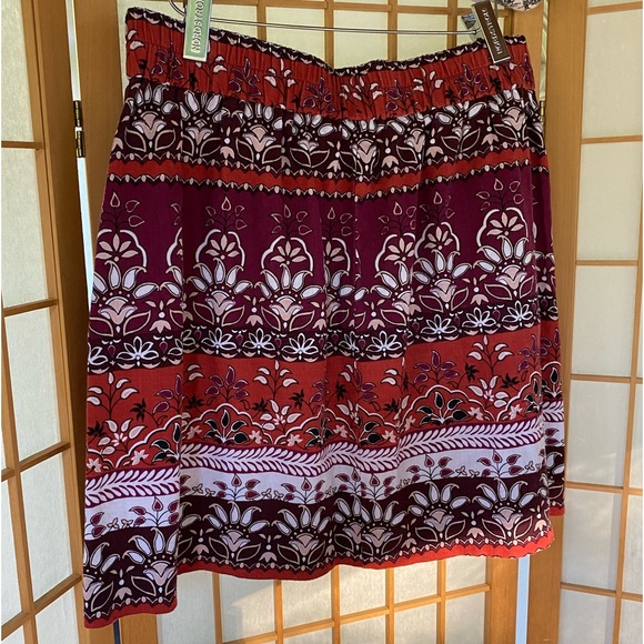 Ann Taylor Loft Linen Blend Batik Floral Print Mini Skirt.SZ M - Picture 7 of 10